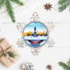 Boston City Landscape Metal Snowflake Ornament, Small Christmas Tree Hanging Decoration view 3