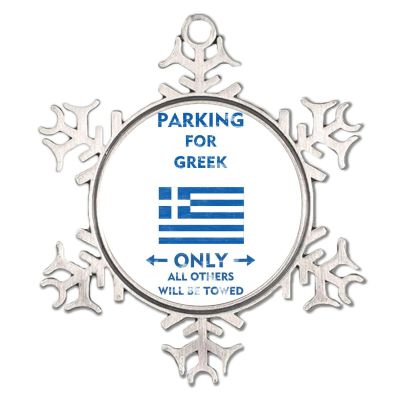 Greek Snowflake Ornament, Round Christmas Tree Decoration, National Flag, Personalized Keepsake, Global World Flag, Travel Souvenir, Collector's Item, Holiday Gift