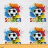 Loussiesd Colorful Soccer Fabric, 460 x 150 cm, Sports-Themed Upholstery Fabric by the Yard view 1