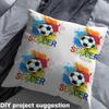 Loussiesd Colorful Soccer Fabric, 460 x 150 cm, Sports-Themed Upholstery Fabric by the Yard view 4