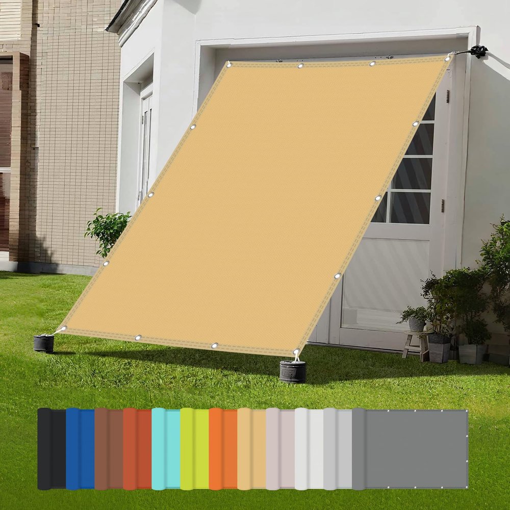 Conservatory Cover, No-Drill Balcony Privacy Screen, UV-Resistant, Weatherproof, Sand Yellow, 1.5 x 8 m