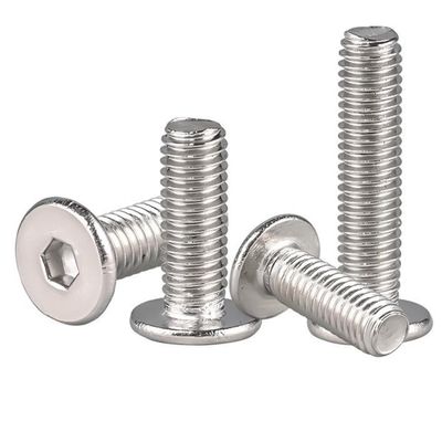 10 Thin Flat-Head Hex Socket Screws, 304 Stainless Steel, M4 × 18