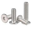 10 Thin Flat-Head Hex Socket Screws, 304 Stainless Steel, M4 × 18 view 1