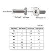 10 Thin Flat-Head Hex Socket Screws, 304 Stainless Steel, M4 × 18 view 3