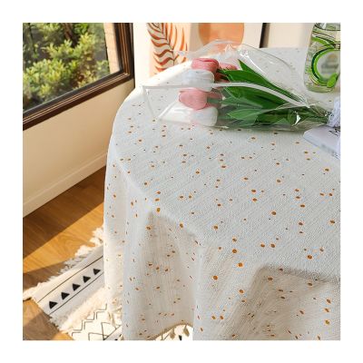 Cotton and Linen Tablecloth with Tassels, Multicolored, 60 × 90 cm