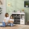 Qaba Kids' Toy Storage Bookshelf with 9 Fabric Bins, White view 2