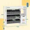 Qaba Kids' Toy Storage Bookshelf with 9 Fabric Bins, White view 3