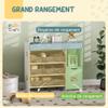 Qaba Kids' Toy Storage Bookshelf with 9 Fabric Bins, White view 4