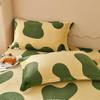 3-Piece Super-Warm Green Geometric Fitted Sheet Set, Winter Cartoon Bear Style, Queen Size, Milk Velvet, 153 x 203 x 30 cm view 4