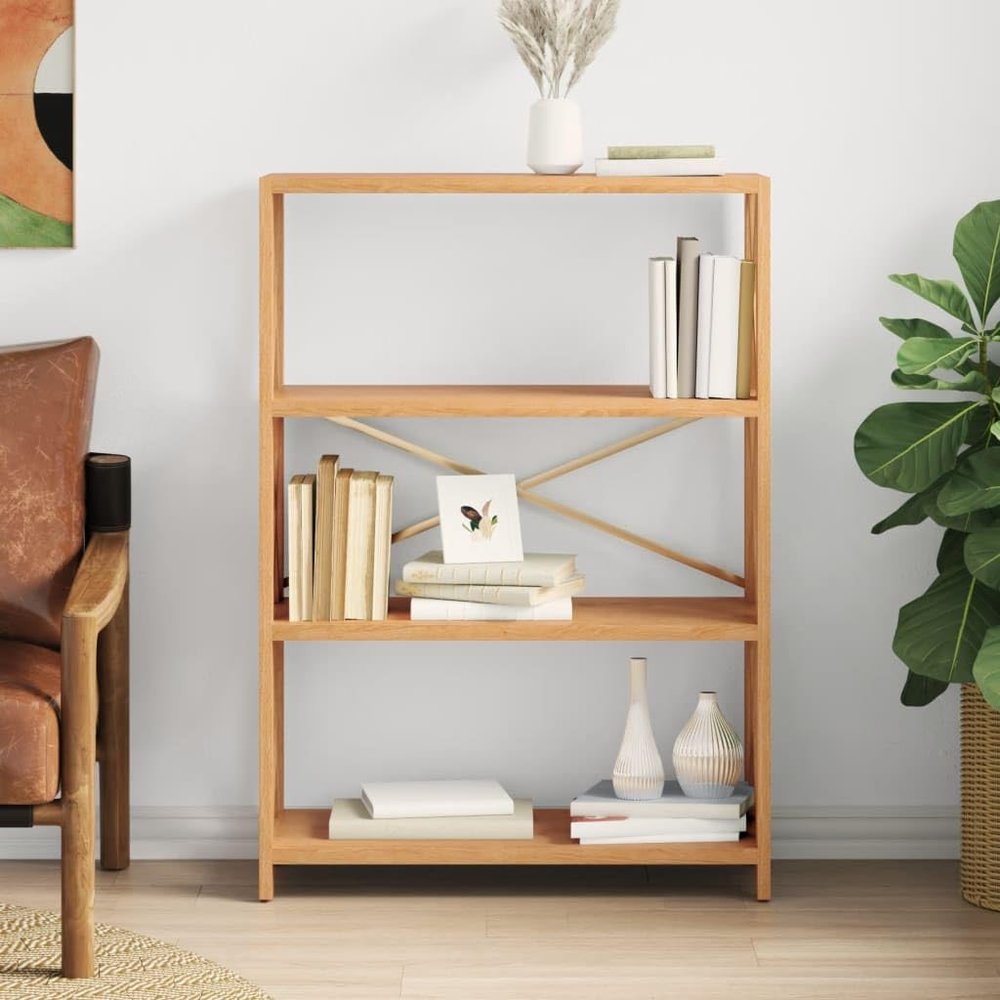 Lauuoeriau Furniture Item Home 4-Tier Shelf, 80 x 30 x 112 cm, Solid Oak Wood