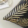 TAOSON Gold-Tone Velvet Pillow Covers, Soft, Embossed Leaf Design, Decorative, White, 2-Pack, 18 x 18 in view 2