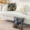 TAOSON Gold-Tone Velvet Pillow Covers, Soft, Embossed Leaf Design, Decorative, White, 2-Pack, 18 x 18 in view 4
