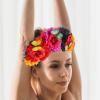 BESTYASH Floral Crown Headband for Day of the Dead Parties and Raves view 2