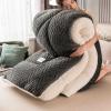 King-Size Sherpa Quilt, Thick Double-Sided Winter Blanket with Lamb-Fleece Filling view 1