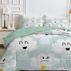 Qiwagu 4-Season Reversible Quilt 200 x 200 cm, Light Green, 200 GSM, with 2 Pillowcases view 1