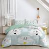 Qiwagu 4-Season Reversible Quilt 200 x 200 cm, Light Green, 200 GSM, with 2 Pillowcases view 2