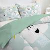 Qiwagu 4-Season Reversible Quilt 200 x 200 cm, Light Green, 200 GSM, with 2 Pillowcases view 4