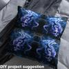 Loussiesd Dragon Fabric 184 x 150 cm, Blue Kids' Decorative Patchwork Fabric view 4