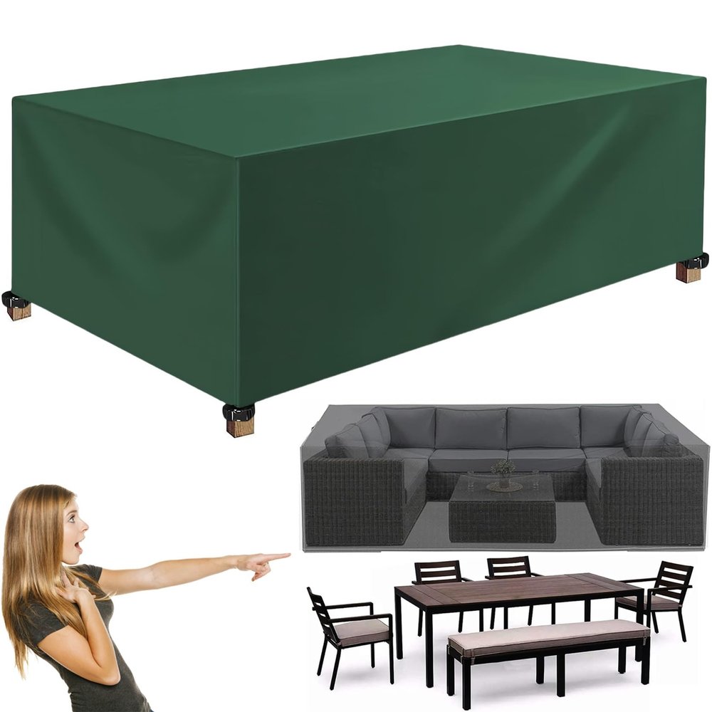 XUEQXUE Garden Furniture Cover 220 x 70 x 65 cm, Green