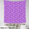 Loussiesd Unicorn Fabric, 184 x 150 cm, Colorful Stripes, Star Print, Purple Upholstery Fabric view 3