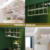 2-Tier Kitchen Wall Shelf with Wine Glass Holder, Hanging Pan Rack and Wall Storage, Wood and Metal, Iron, Display Shelf, 90 x 30 x 80 cm view 4