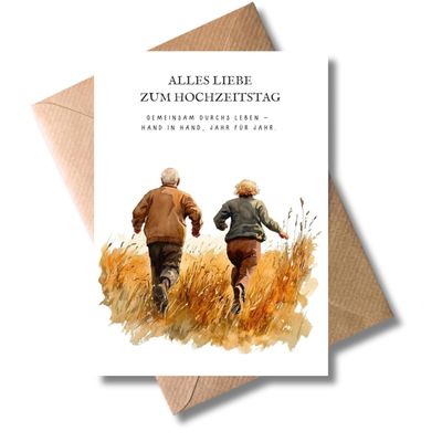 WBdesignz Wedding Anniversary Card with Envelope, DIN A6