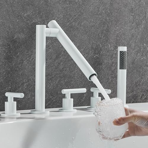 Modern 5-Hole Tub and Shower Faucet with Hand Shower