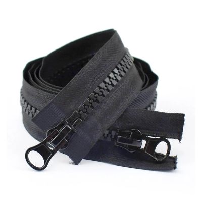 Replacement #8 Resin Zipper, 60 × 250 cm, Two-Way Slider, Open-End, Black