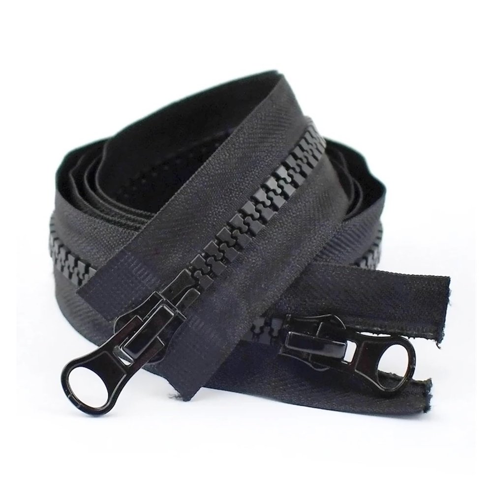 Replacement #8 Resin Zipper, 60 × 250 cm, Two-Way Slider, Open-End, Black