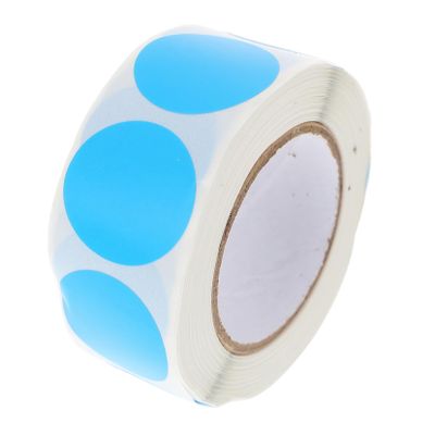 Blue Code Dot Stickers, 1 Roll, 500 Paper Labels