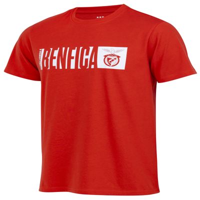 SL Benfica SLB Men's T-Shirt, Official Lisbon Collection, Soccer, Red, L