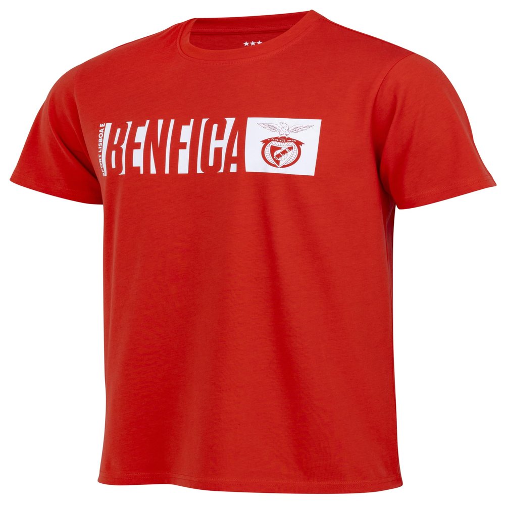 SL Benfica SLB Men's T-Shirt, Official Lisbon Collection, Soccer, Red, L
