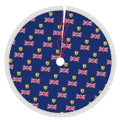 Christmas Tree Skirt with Pom-Pom Trim, 48 in.