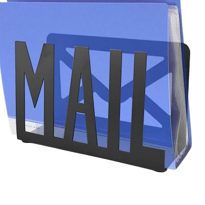Desktop Mail Organizer with Metal Letter Rack