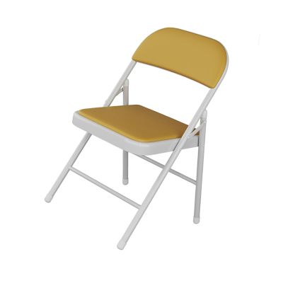 HZEPDVT 1-Piece Portable Party Chair, White Folding Chair with Metal Frame, Yellow