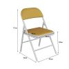 HZEPDVT 1-Piece Portable Party Chair, White Folding Chair with Metal Frame, Yellow view 2