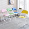 HZEPDVT 1-Piece Portable Party Chair, White Folding Chair with Metal Frame, Yellow view 3