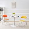 HZEPDVT 1-Piece Portable Party Chair, White Folding Chair with Metal Frame, Yellow view 4