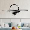 Sunrise Metal Wall Art, Minimalist Sun Design, Black, 135 x 57 cm view 1