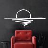 Sunrise Metal Wall Art, Minimalist Sun Design, Black, 135 x 57 cm view 2
