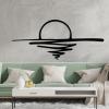 Sunrise Metal Wall Art, Minimalist Sun Design, Black, 135 x 57 cm view 3
