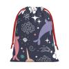 Cute Sea Animal Rainbow Drawstring Gift Bag, Soft Velvet, Reusable view 2