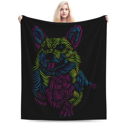 Dog-Print Throw Blanket for Couch, 60 x 50 in, Soft Flannel