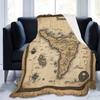 Blanket 180 x 220 cm, Soft Flannel Fleece Blanket with South China Sea Treasure Map Print, Brown view 3
