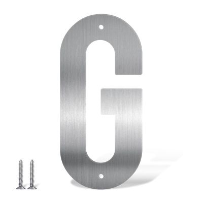 6-Inch Stainless Steel House and Mailbox Numbers, Silver Modern Door and Address Numbers