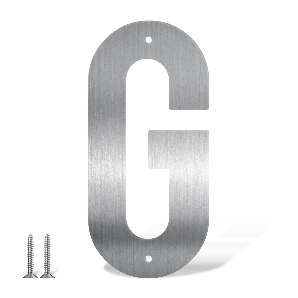 6-Inch Stainless Steel House and Mailbox Numbers, Silver Modern Door and Address Numbers