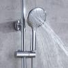 KFTLDYZL Chrome Rain Shower System, Wall-Mounted Brass Shower Set with Overhead Shower Head and Height-Adjustable Mixer for Hotel Bathrooms view 3