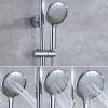 KFTLDYZL Chrome Rain Shower System, Wall-Mounted Brass Shower Set with Overhead Shower Head and Height-Adjustable Mixer for Hotel Bathrooms view 4