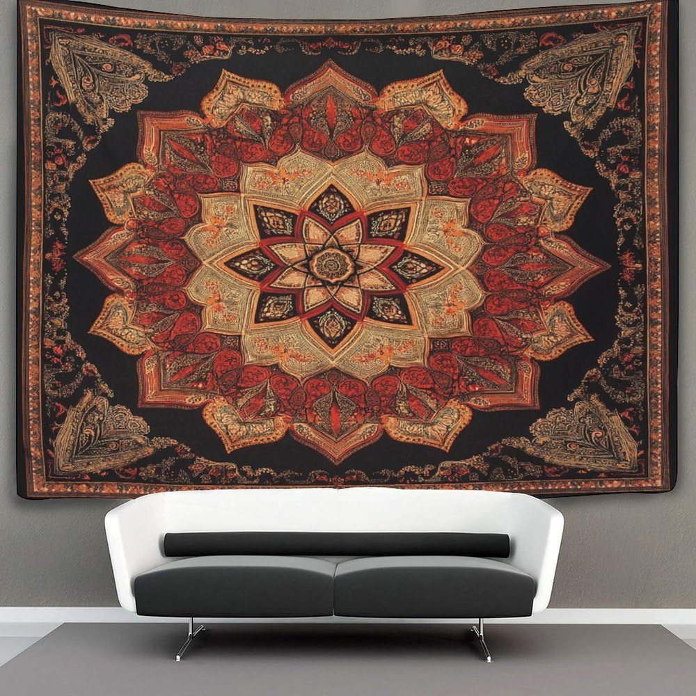 Mandala Art Tapestry, 3D IntriKatzee Patterns Wall Hanging, Throw, Bedspread for Bedroom, Living Room, or Dorm, 150 x 200 cm