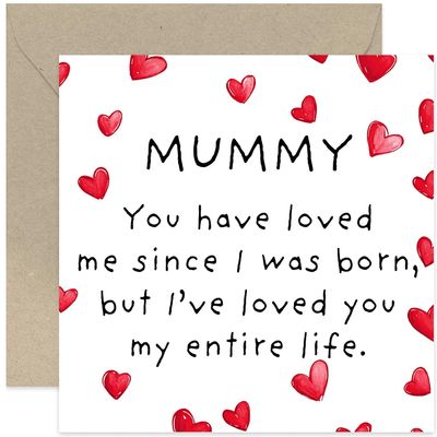 Birthday Card for Mom, Mother's Day Card for Mom, "Loved You My Entire Life" Keepsake Gift from Young Children, First Mother's Day Card, Greeting Card for Her First Birthday as a Mom